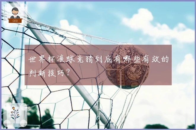 世界杯滚球竞猜到底有哪些有效的判断技巧？
